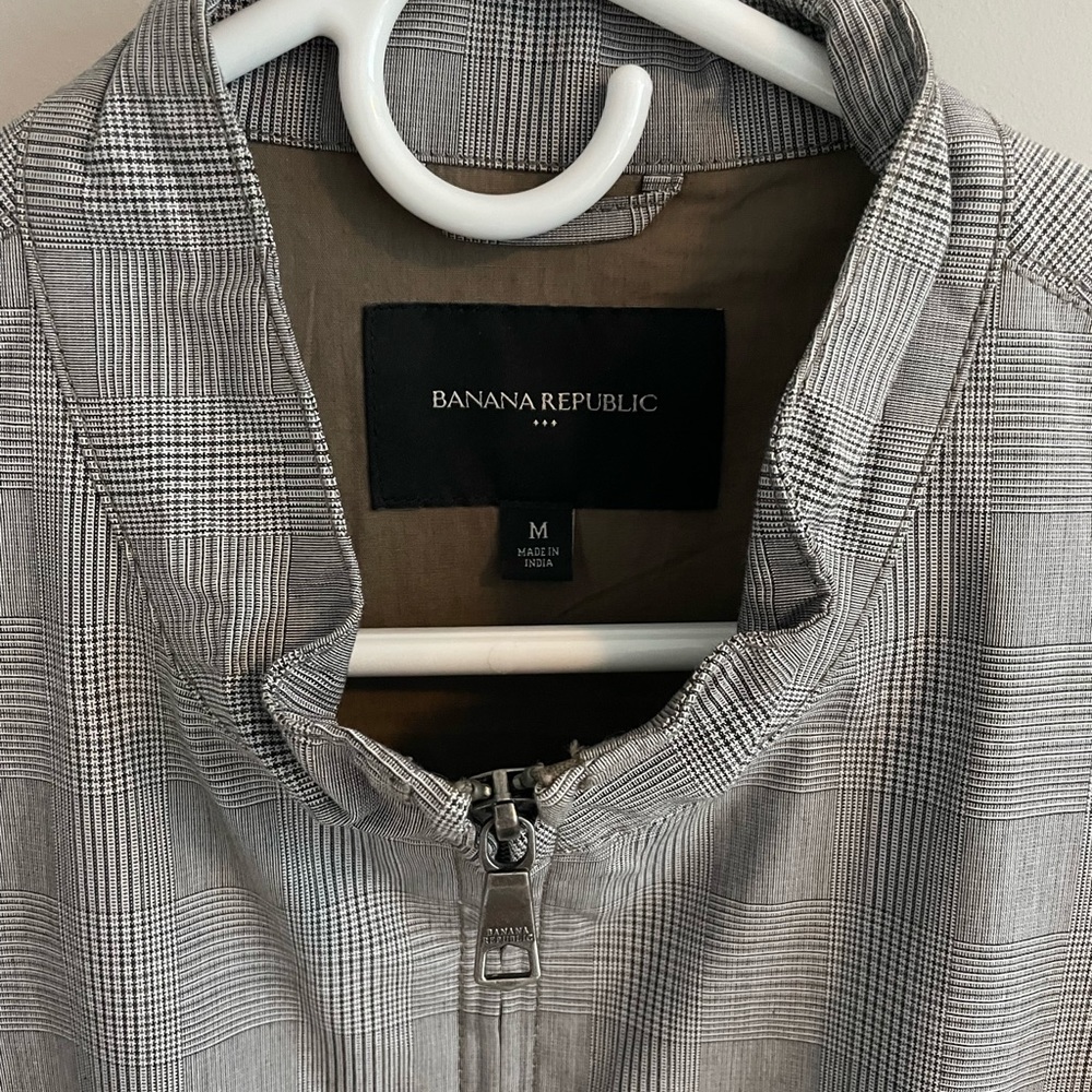 Banana Republic Grey Plaid Golf Coat - Picture 4 of 5